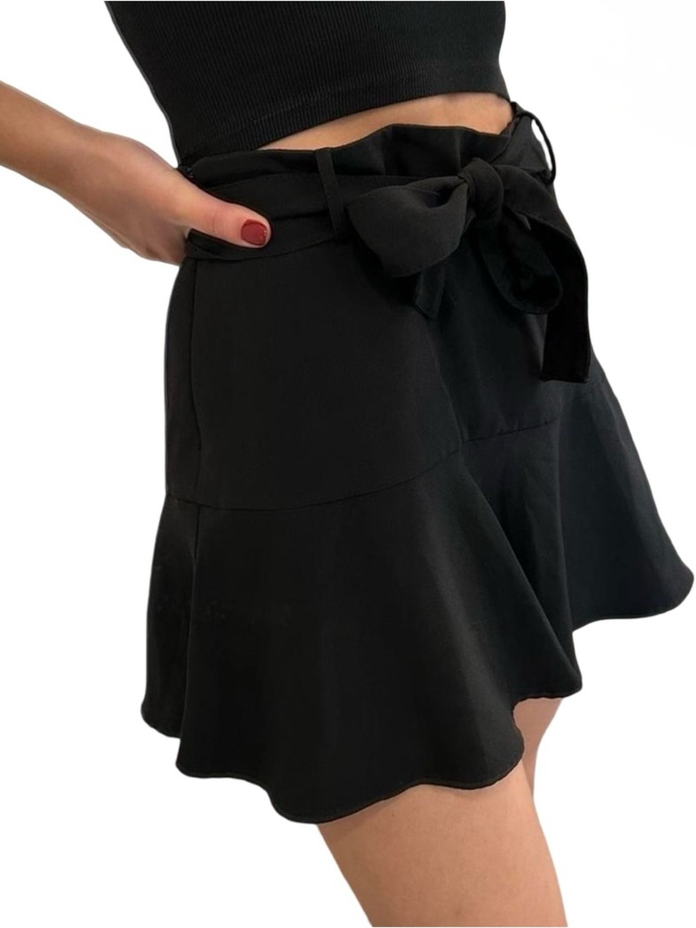 Zara Black Skort With Tie